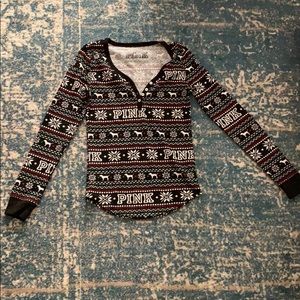 •PINK HOLIDAY LONG SLEEVE TOP•